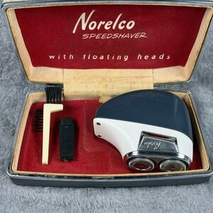 Vintage Norelco Speedshaver SC 7860 Floating Heads Electric Razor Case‎ No Cord